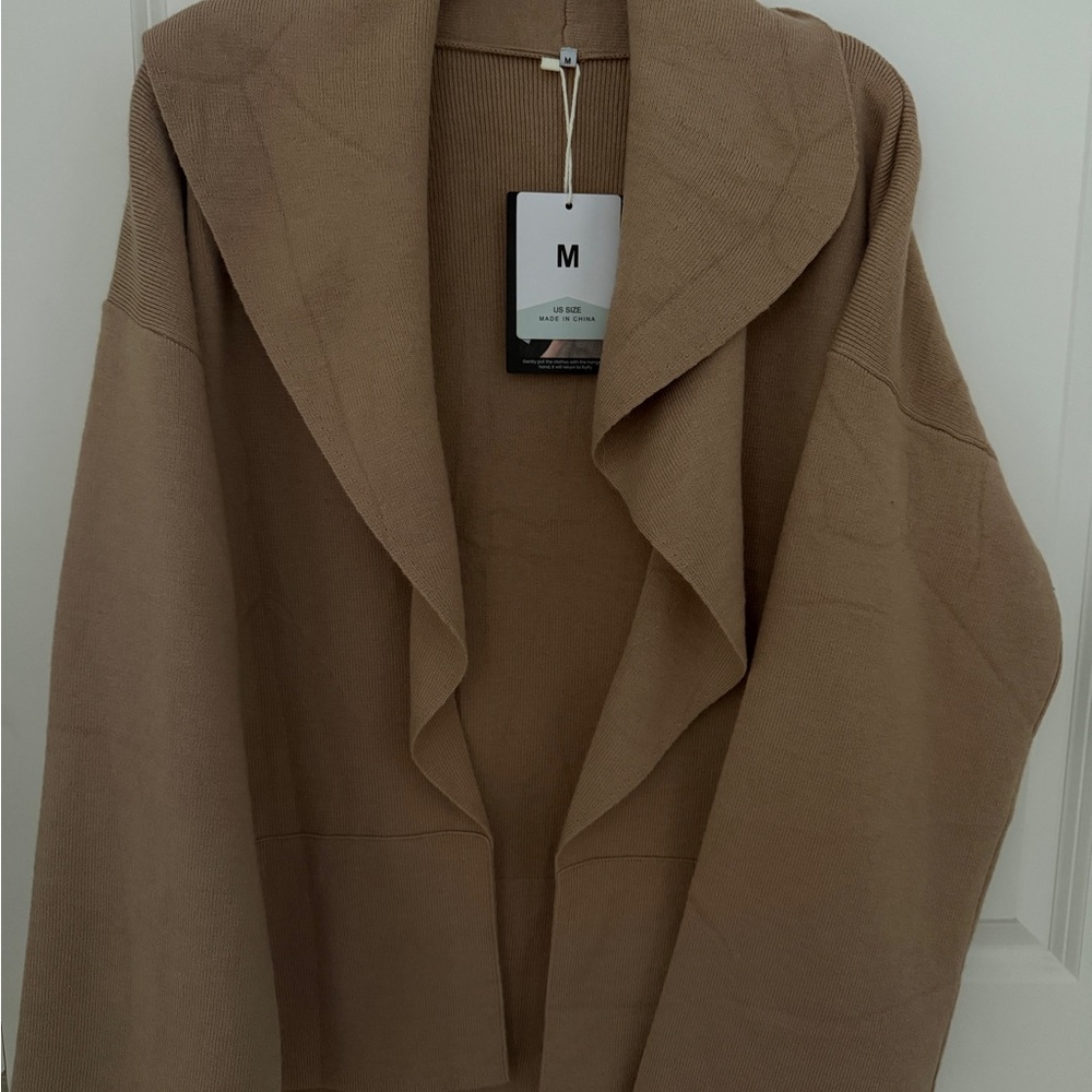 Women's Tan Open Front Jacket